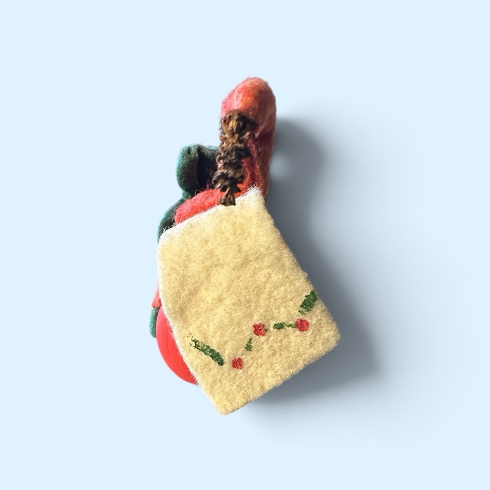 Vintage Holline Denmark Santa Wood Felt Christmas Figurine Scandinavian 3.5" - Picture 3 of 7